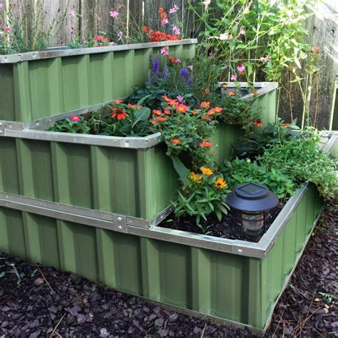 large steel planter box|galvanized steel raised bed planter.